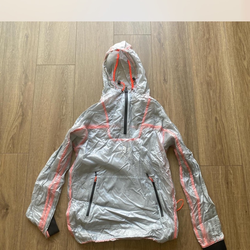 Adidas Silver and Orange Hooded Jacket